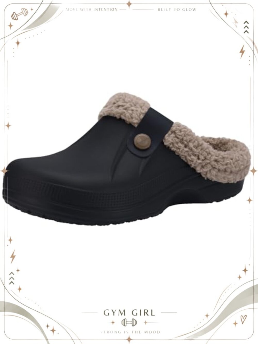 Fur Lined Clog Slippers Waterproof Winter House Shoes for Women